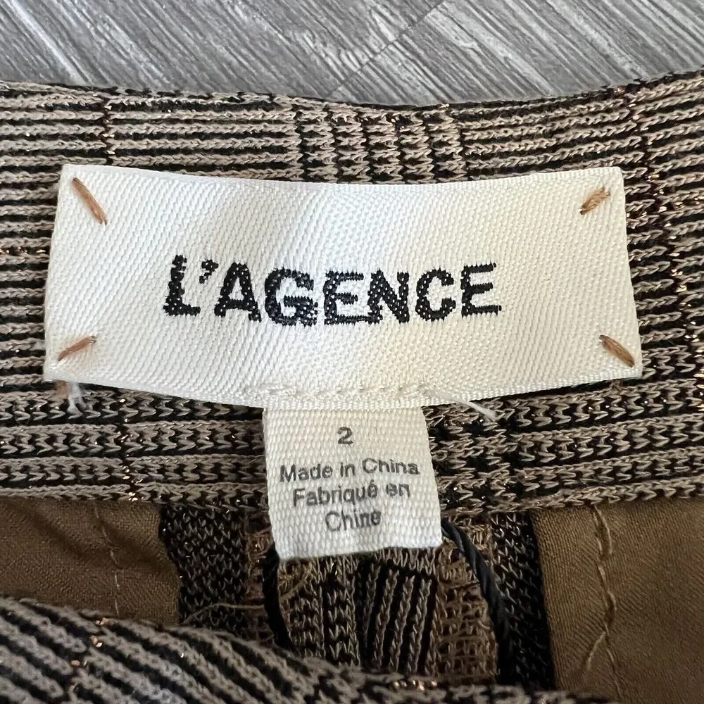 L’Agence Mabel Culotte Shorts Womens Size 2 Brown Plaid